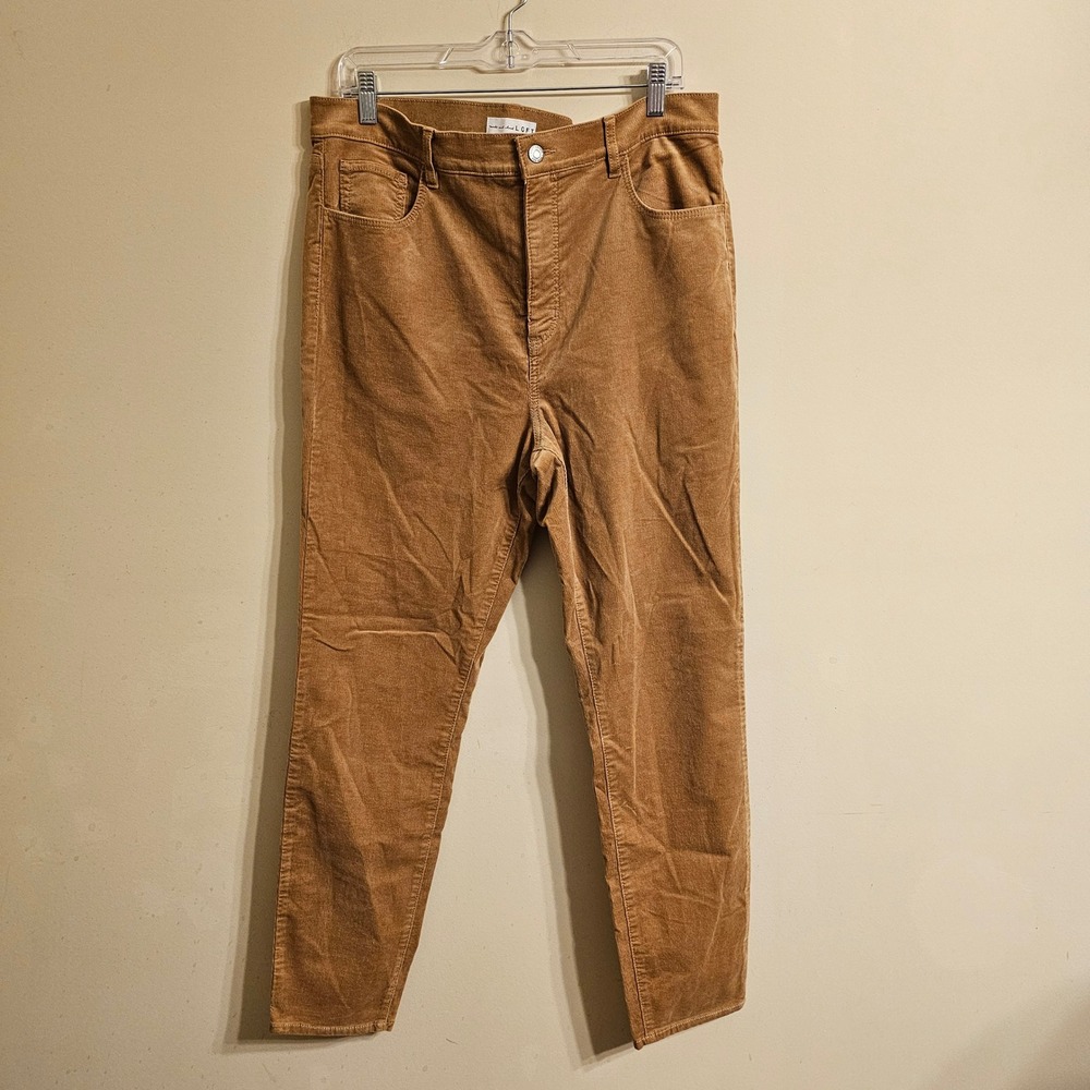 LOFT The Skinny Pants Womens 32/14 Tan High Rise Corduroy Regular 33709994 NWT